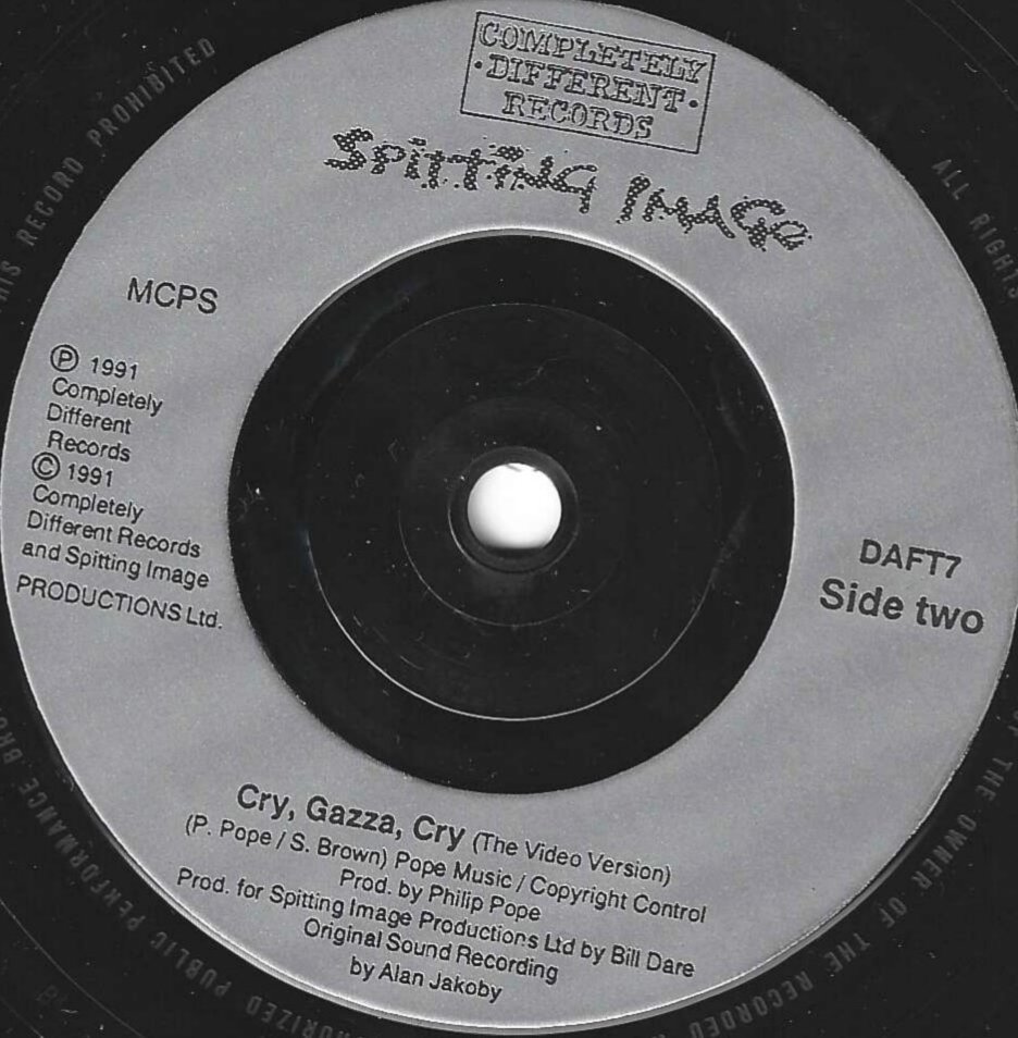 Catalogue number DAFT 7, title Cry, Gazza, cry, artist Philip Pope / Steve Brown , from ITV, Channel 4 and Channel 5 library Label